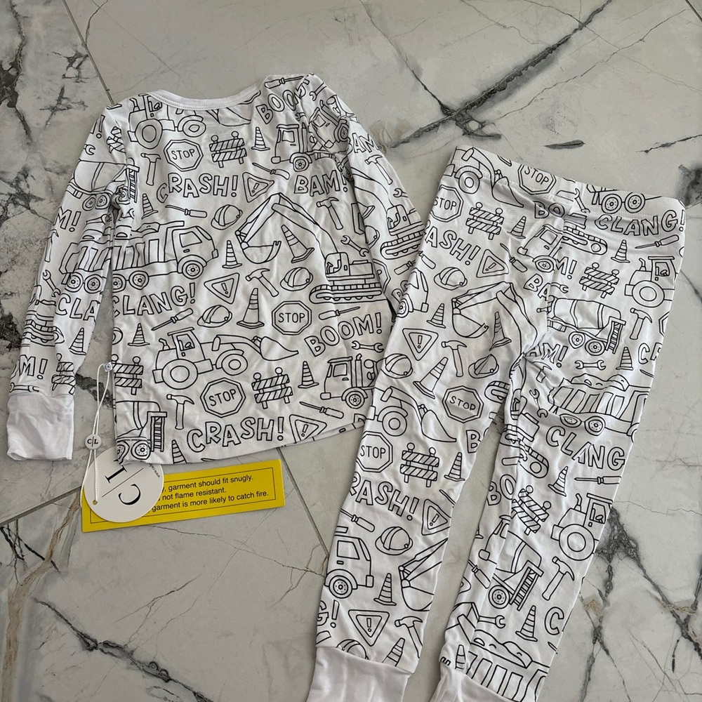 Caden Lane White and Black Kids Pajamas - Picture 5 of 5